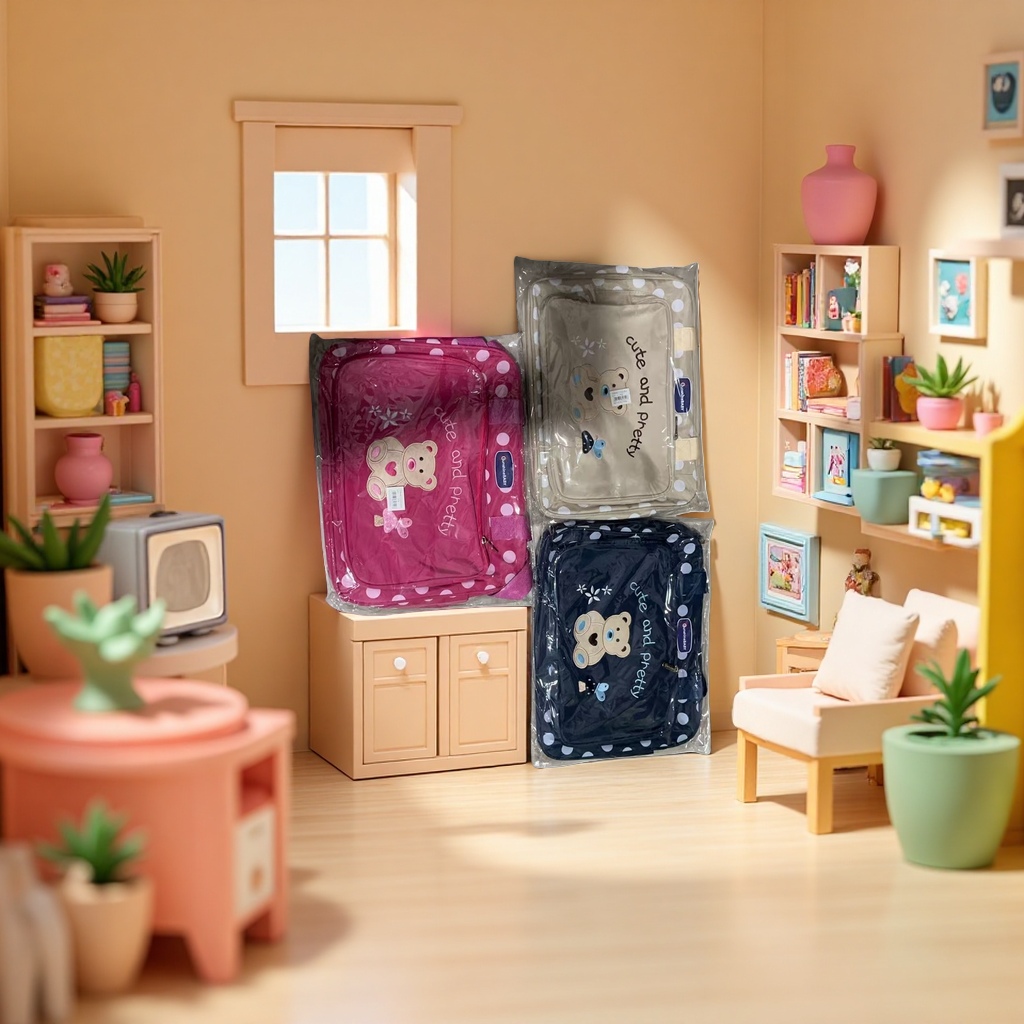 Cute bear pattern storage bag, multi-functional portable toiletry, makeup and travel storage bag Application Scenario