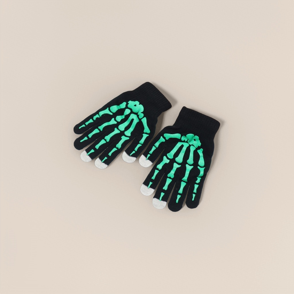 Green skull patrón guantes negros moda moda moda cool ciclismo guantes calientes Application Scenario