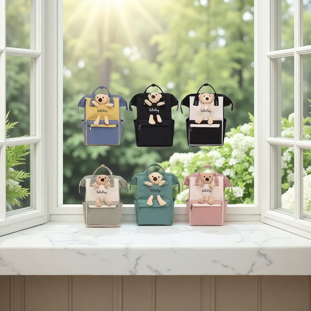 Cute little bear decorated backpack for students commuting light, fashionable and casual 🎒 Application Scenario