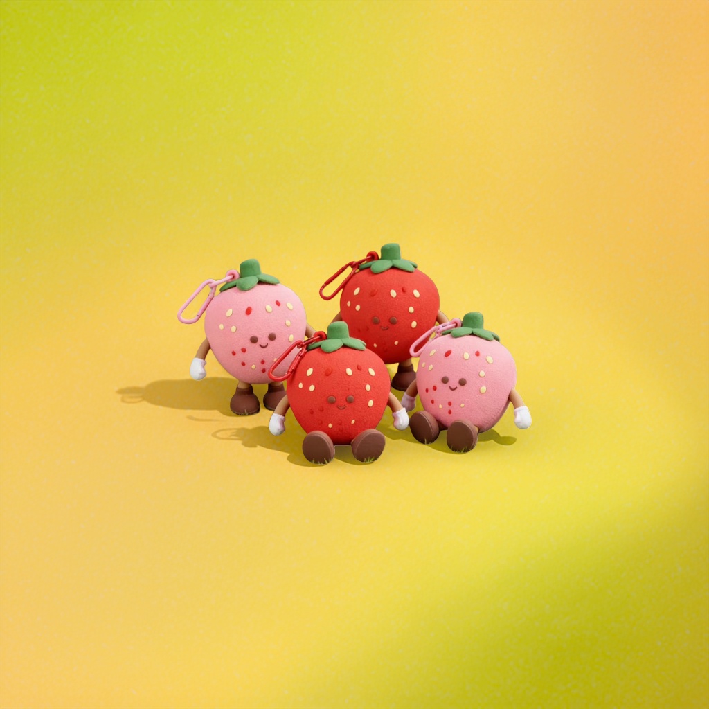 Strawberry-shaped plush toys, cute and soft cushions, children's gifts, plush figurines details Picture