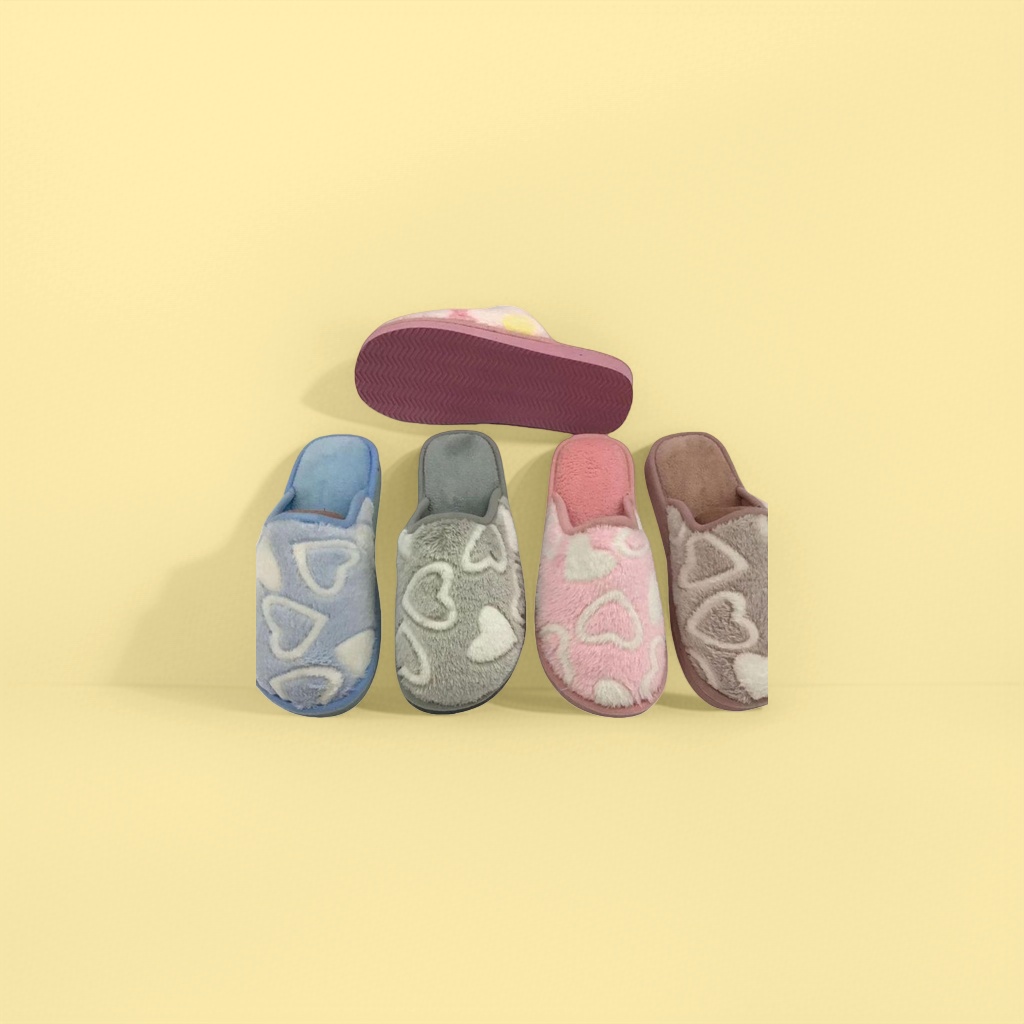 Thickened coral fleece home indoor thermal cotton slippers for women