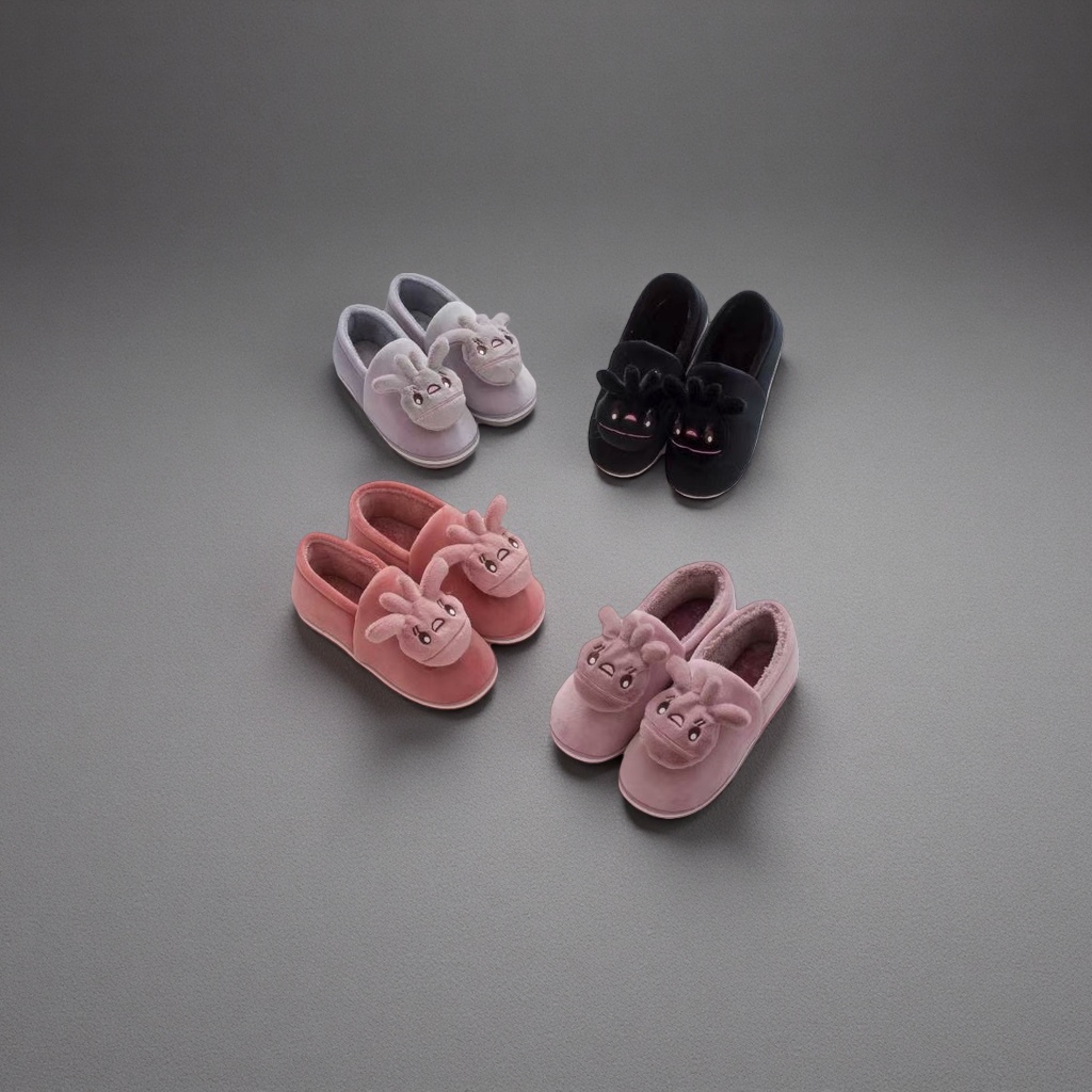 Cute cartoon rabbit-shaped plush slippers for women's home, warm and anti-slip cotton slippers Application Scenario