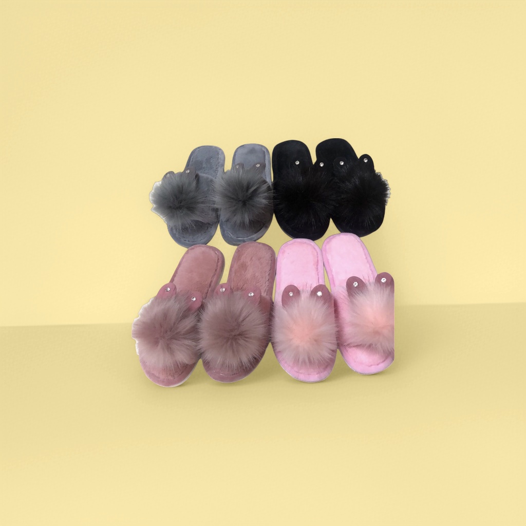 Women's plush slippers with added fleece and thickened interior cotton slippers for home warmth