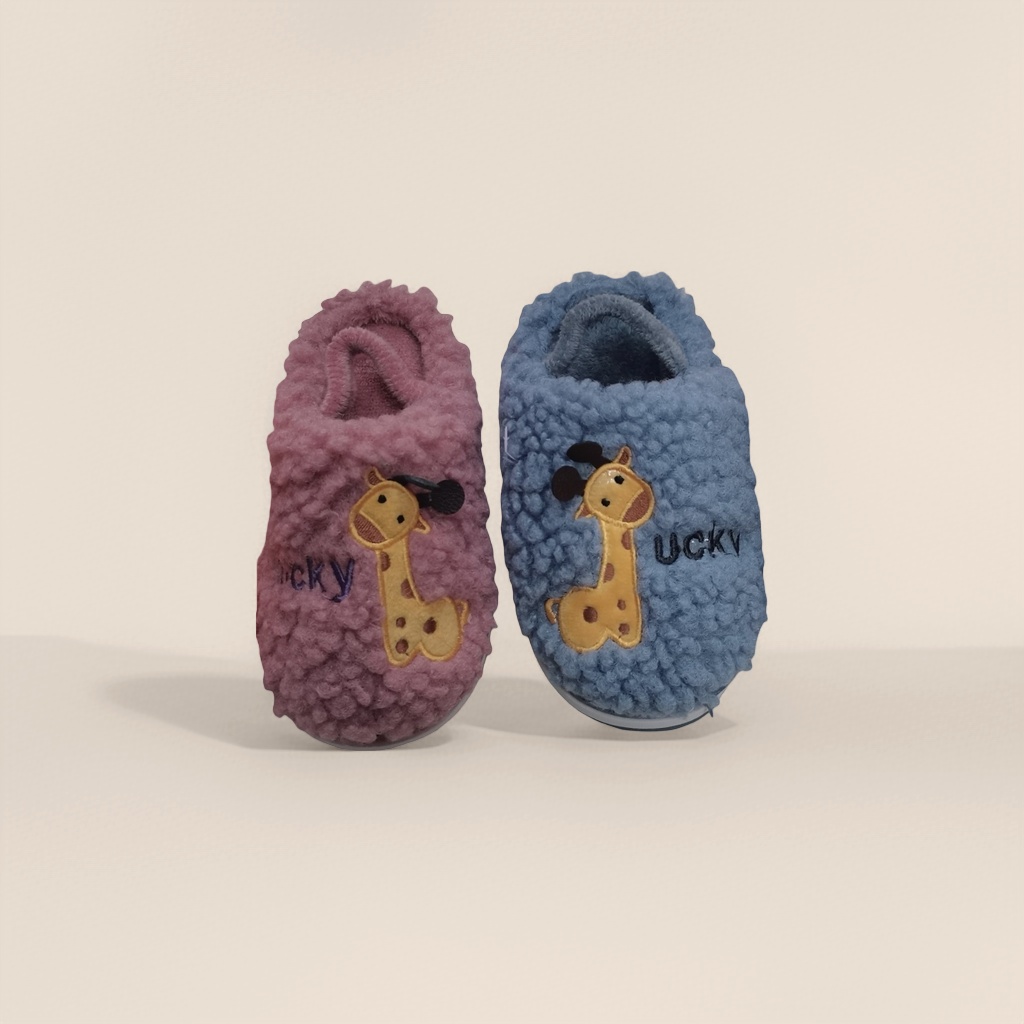 Plush slippers for women in winter, thickened and warm home cotton slippers, indoor anti-slip soft soles Specification image
