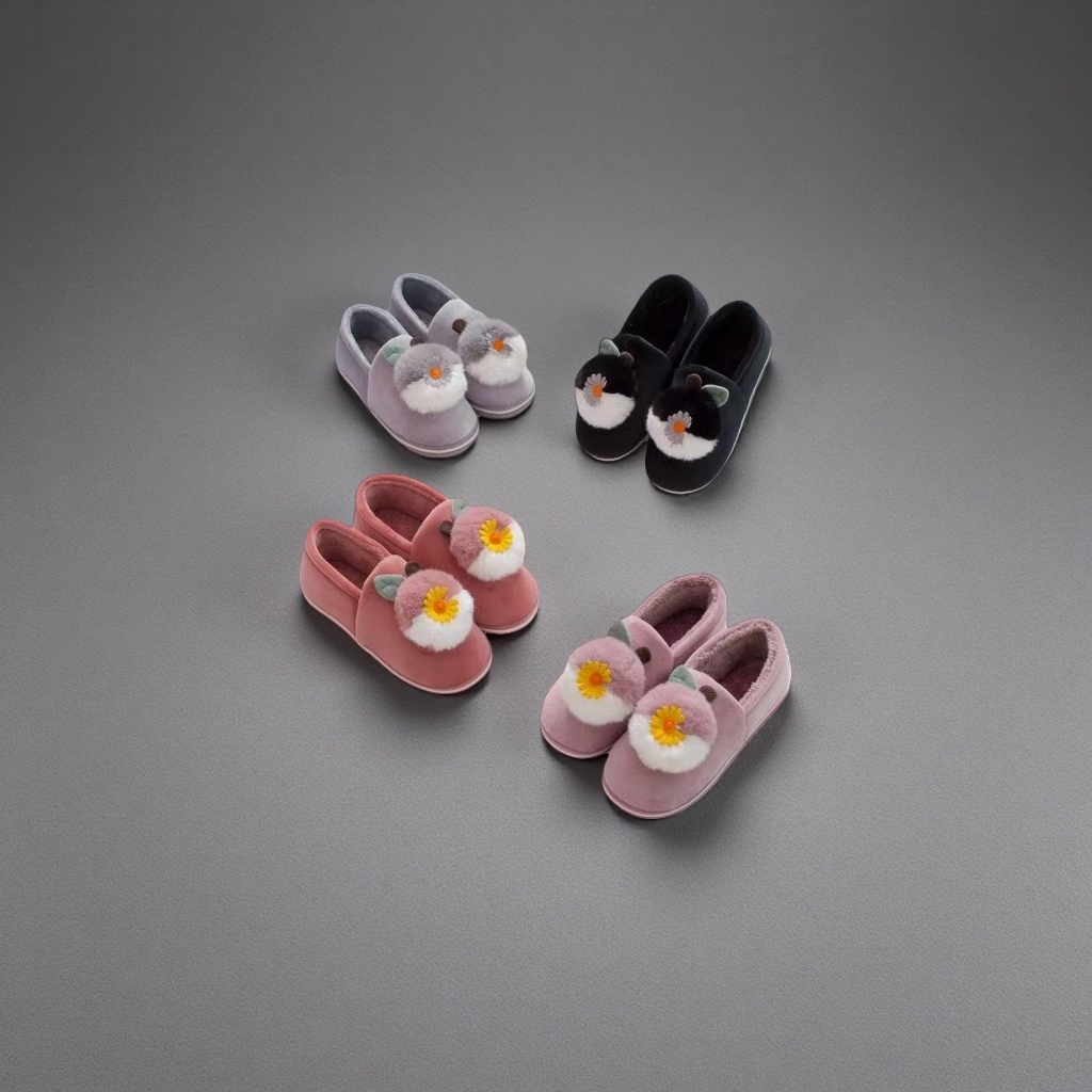 Cute plush slippers for women, home cotton slippers, warm, anti-slip and soft soles Application Scenario