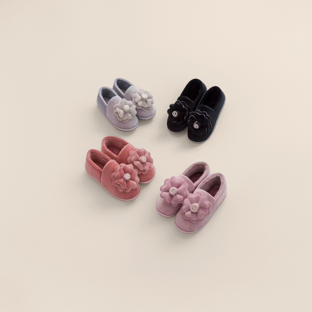 Plush winter women's thickened warm indoor home cotton slippers 3 Specification image