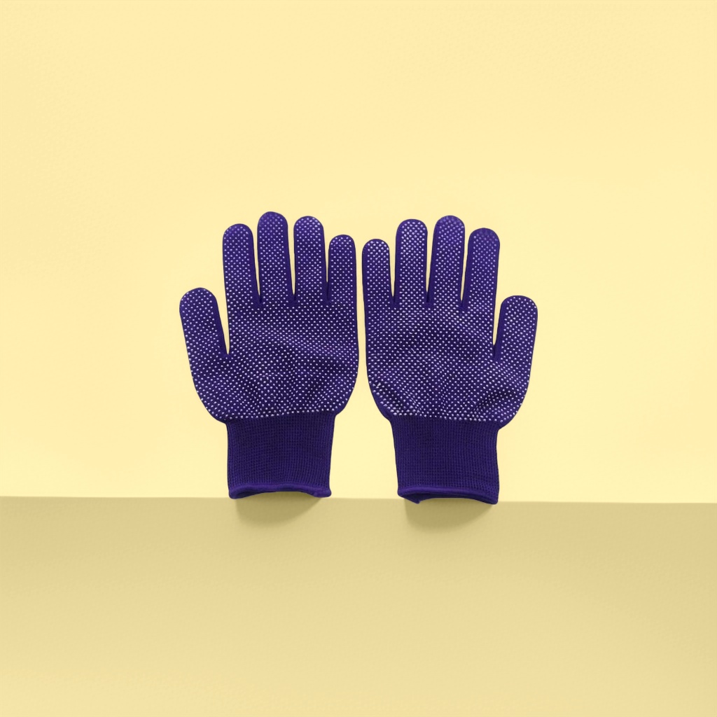 Purple anti-slip gloves, thickened and wear-resistant, unisplendour work, household and outdoor protective gloves details Picture