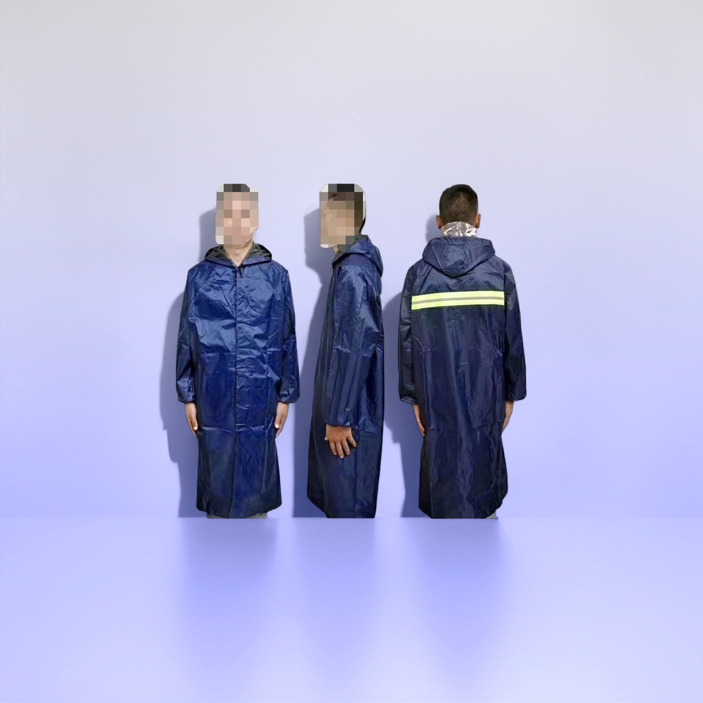 Blue raincoat, waterproof and windproof, thickened, suitable for both children and adults