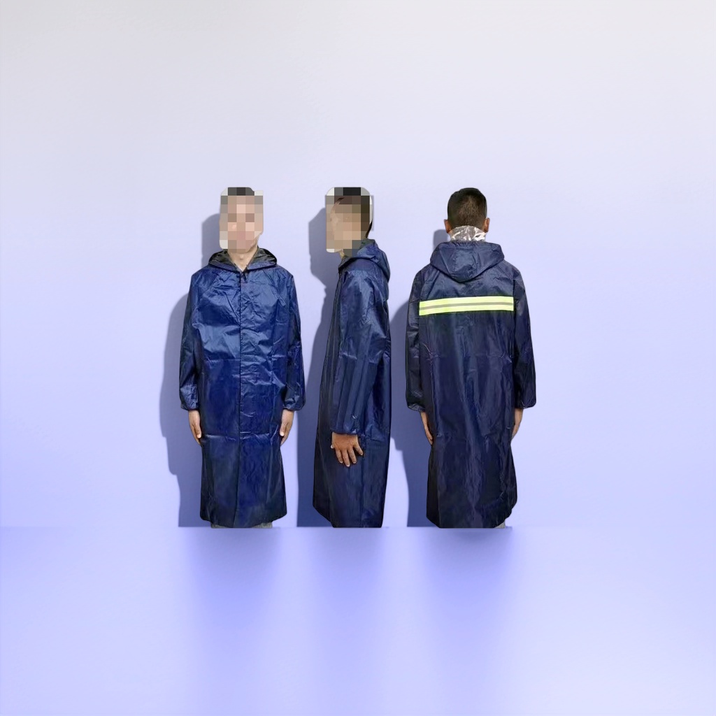 Blue raincoat, waterproof and windproof, thickened, suitable for both children and adults details Picture