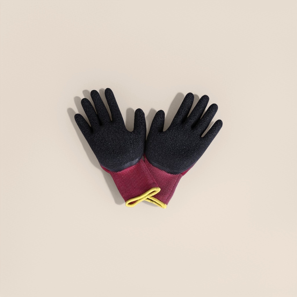 Black rubber-coated gloves, anti-slip, wear-resistant and thickened protective work labor protection supplies details Picture