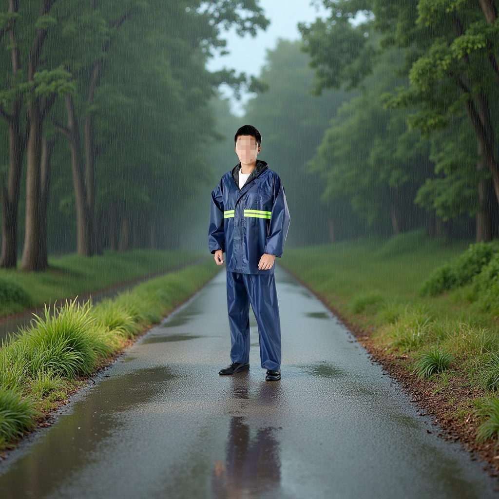 模特展示雨衣 防水轻便男女同款晴雨两用