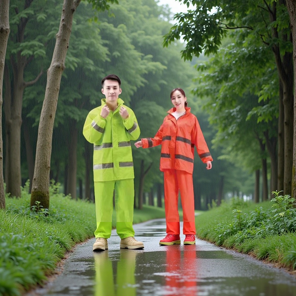 高可见度反光雨衣套装 男女通用 防水防风人物适用