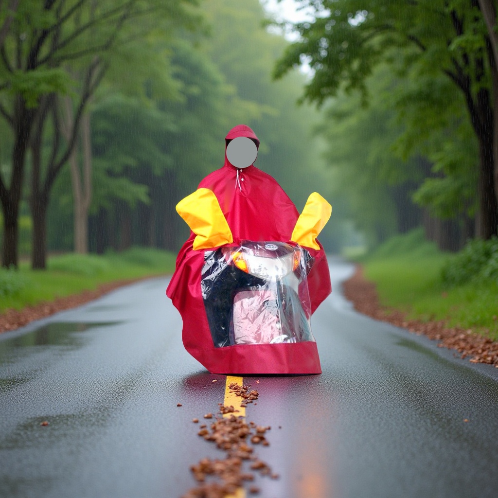 Single-person, motorcycle and electric bike raincoat style raincoat, suitable for use in tourism, outdoor and other places. Application Scenario