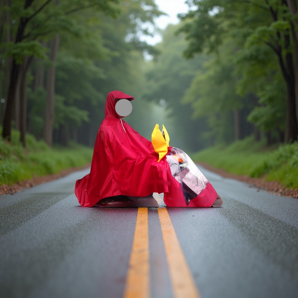 Single-person, motorcycle and electric bike raincoat style raincoat, suitable for use in tourism, outdoor and other places. Specification image