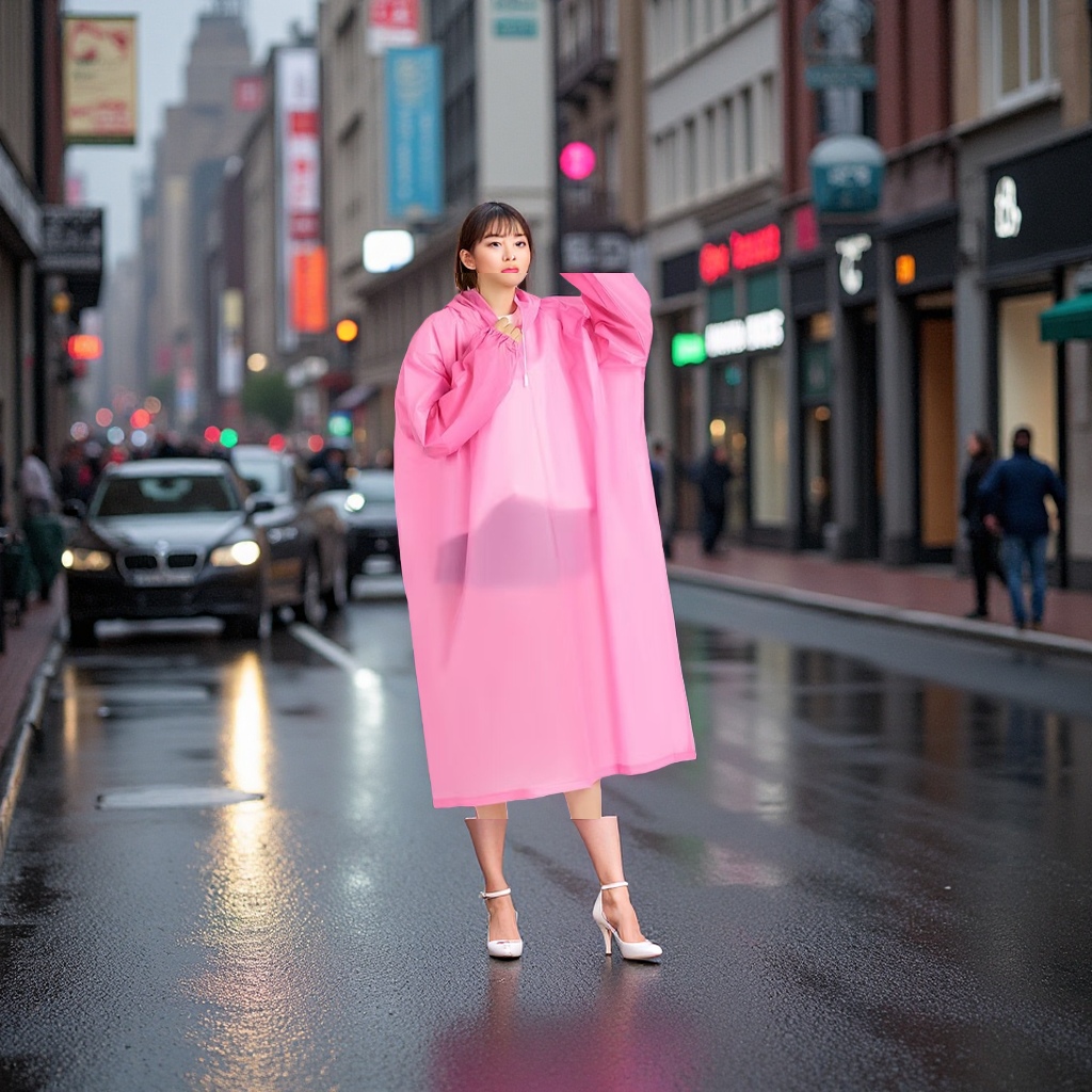 Adult lightweight EVA hooded and sleeved raincoat, suitable for use in sports events, travel, outdoor and other places. details Picture