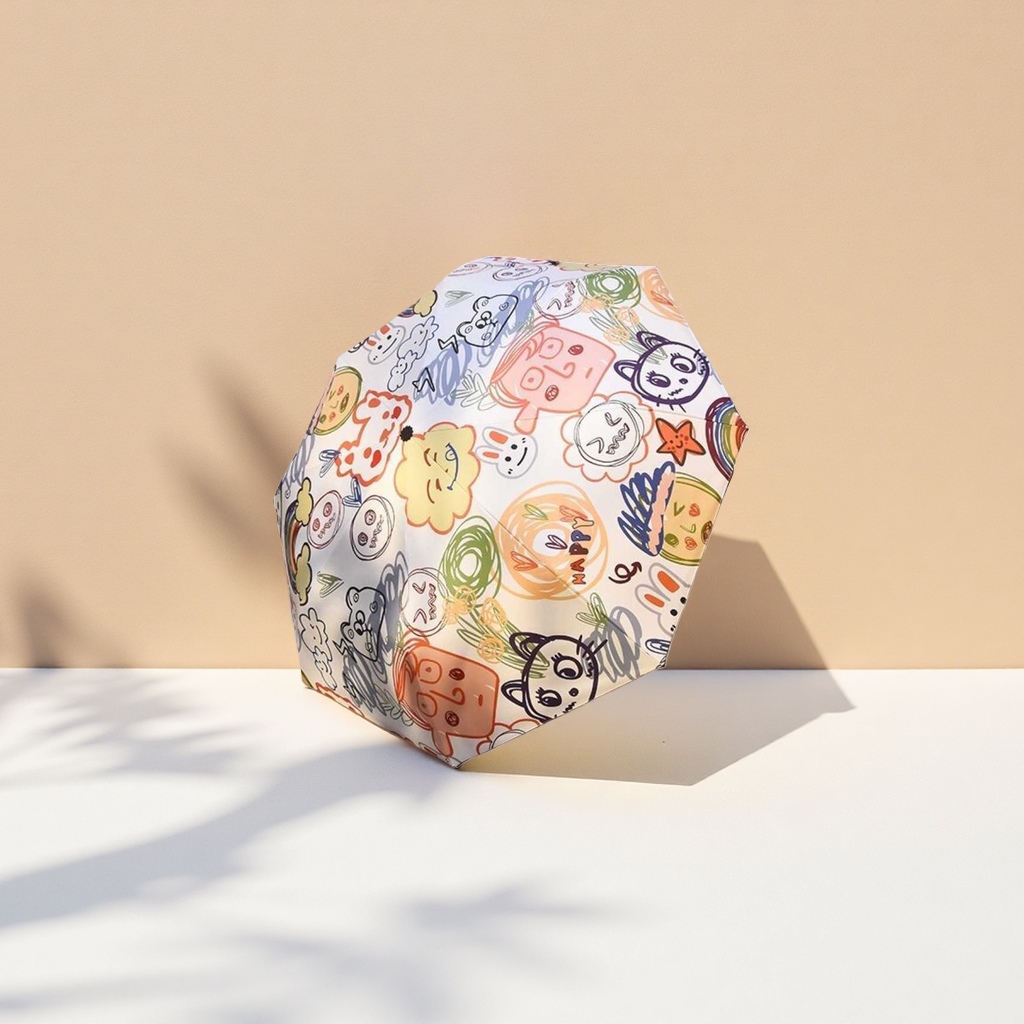 Cartoon-patterned all-weather umbrella, waterproof, sun-proof, lightweight folding umbrella