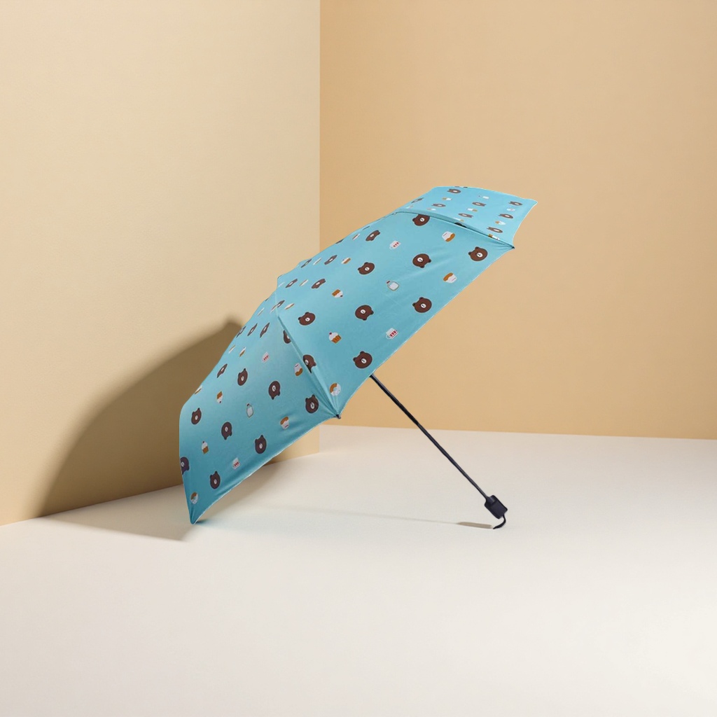 Blue cartoon pattern all-weather umbrella, waterproof and sun-proof lightweight folding umbrella details Picture