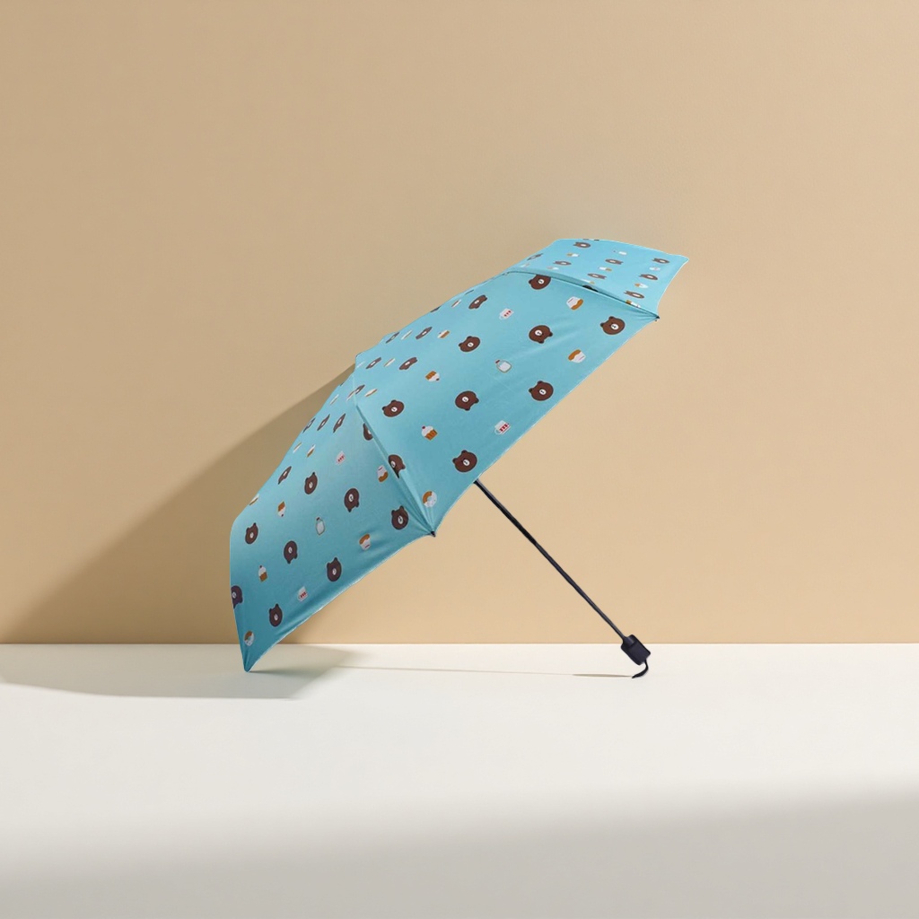 Blue cartoon pattern all-weather umbrella, waterproof and sun-proof lightweight folding umbrella Specification image