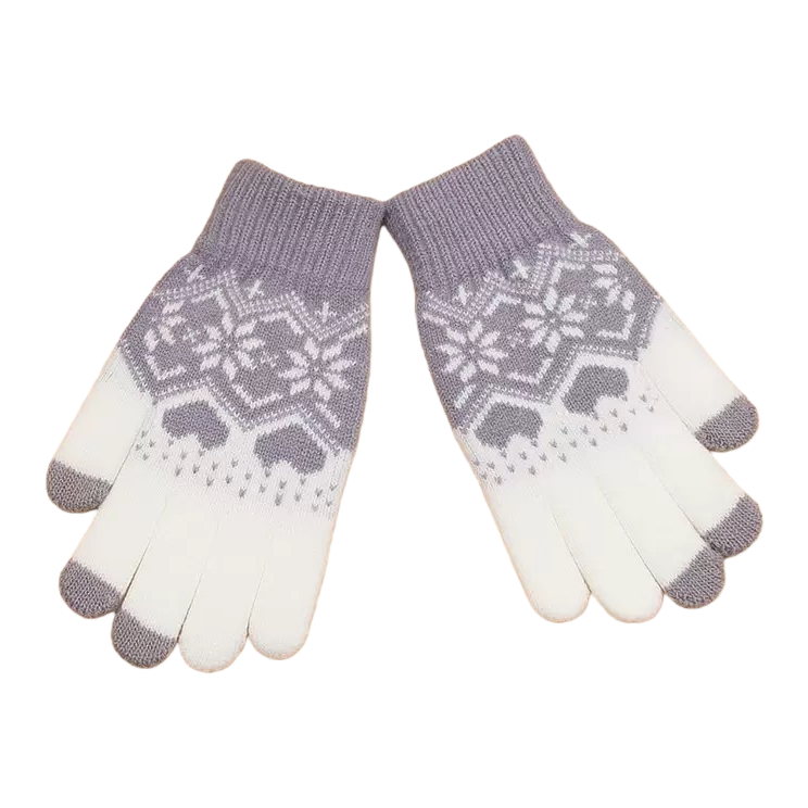 Knitted gloves, warm and anti-slip, thickened cotton fleece gloves for children in autumn and winter Item Picture