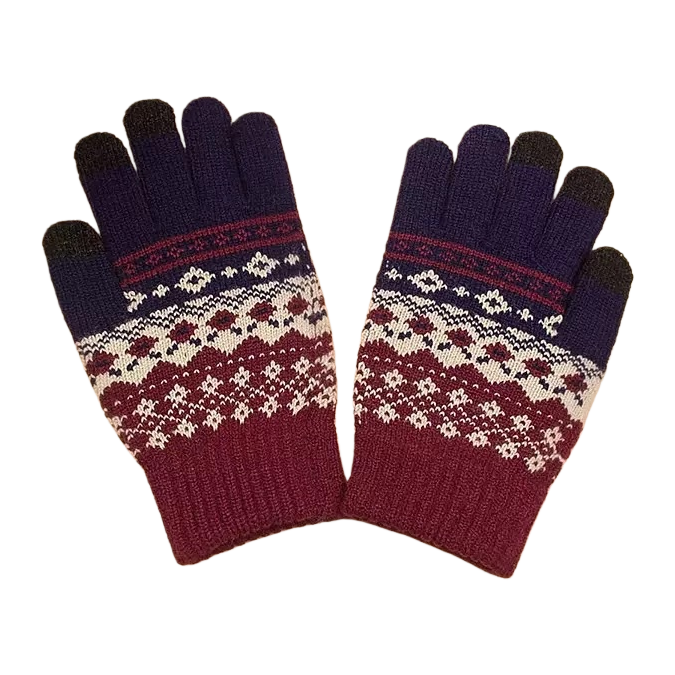 Knitted gloves for women, warm, anti-slip and touch screen autumn and winter styles Item Picture