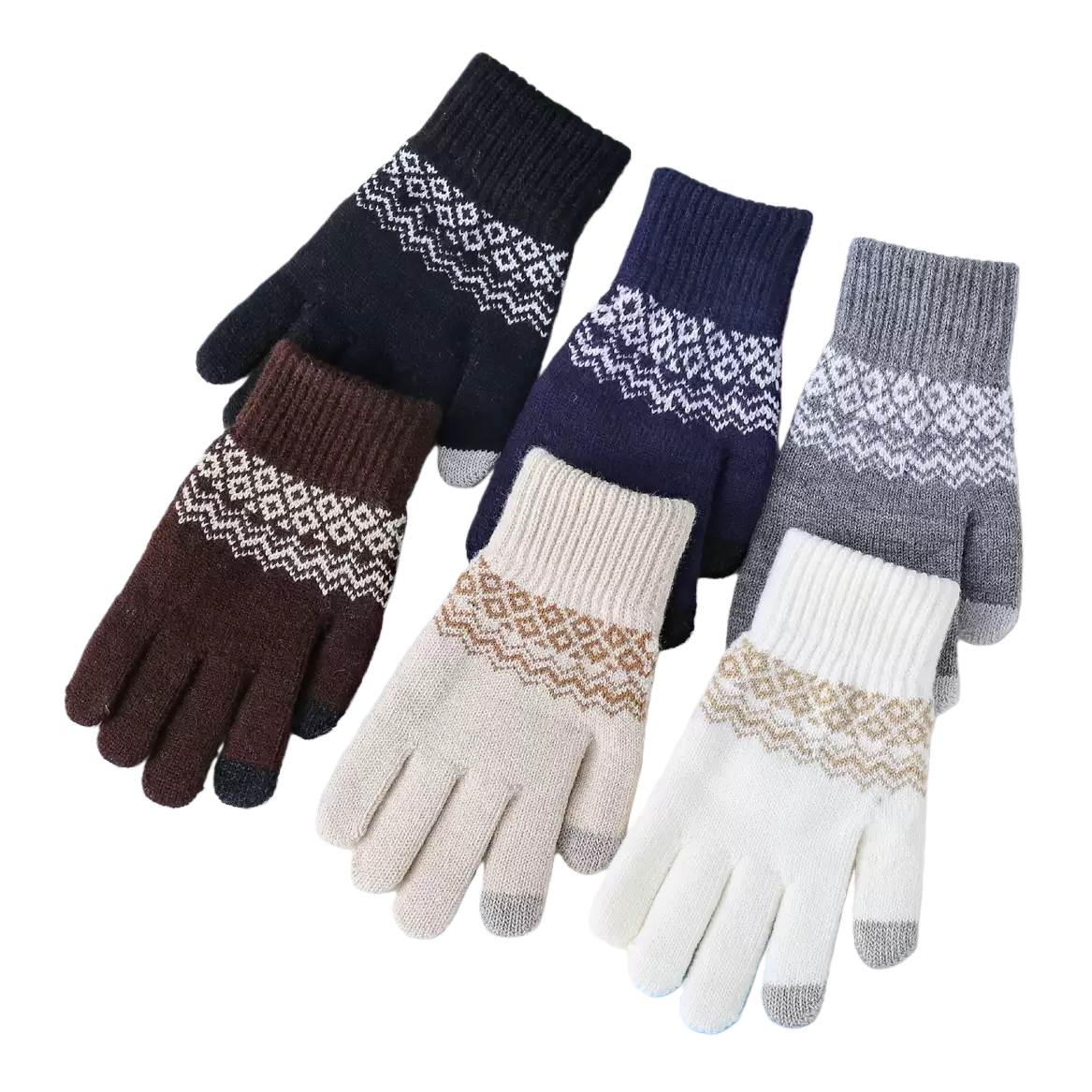 Knitted gloves, warm and anti-slip children's gloves, thickened cotton fleece gloves for autumn and winter, knitted winter thread gloves Item Picture