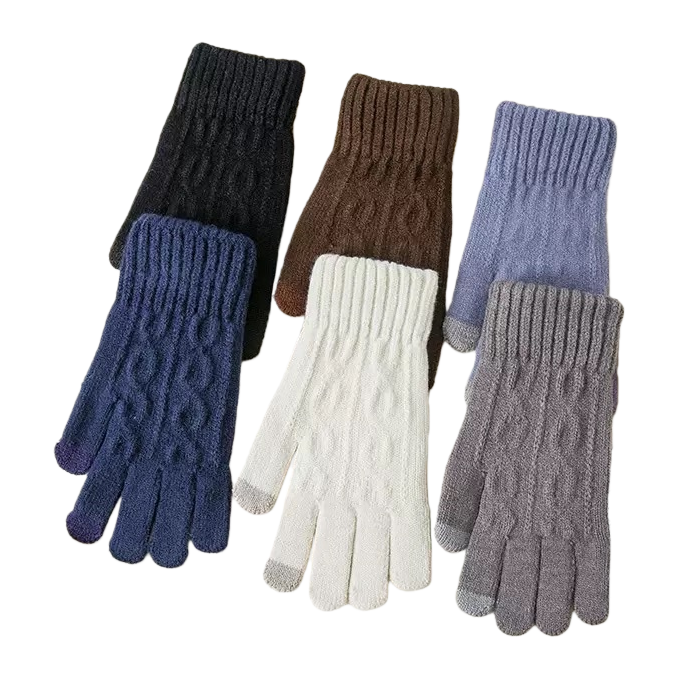 Knitted gloves, children's gloves, warm, anti-slip, touch screen, autumn and winter style, knitted winter Item Picture