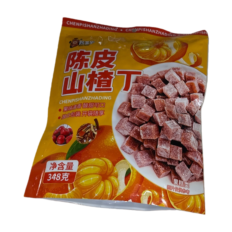 The packaging bags of dried tangerine peel, hawthorn and dingguo cake snacks are independent small bags, which are appetizing, aiding digestion and leisure foods Item Picture