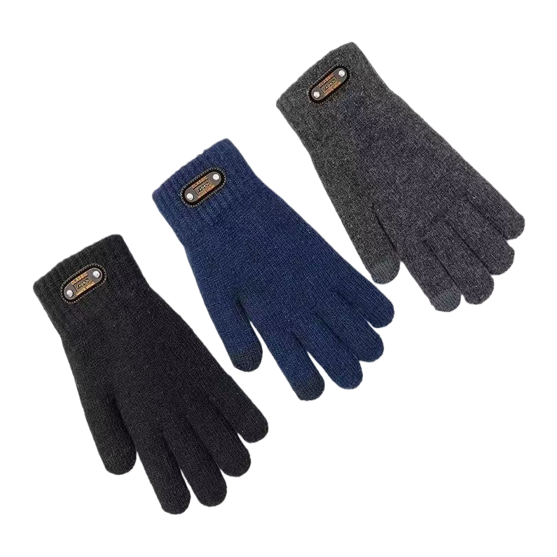 Simple design warm gloves for both men and women, anti-slip touch screen knitted winter style Item Picture