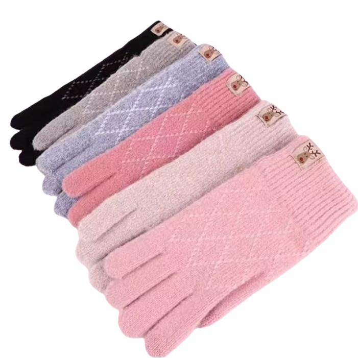 Knitted gloves, warm and anti-slip, children's gloves, thickened cotton fleece gloves for autumn and winter, knitted winter gloves Item Picture