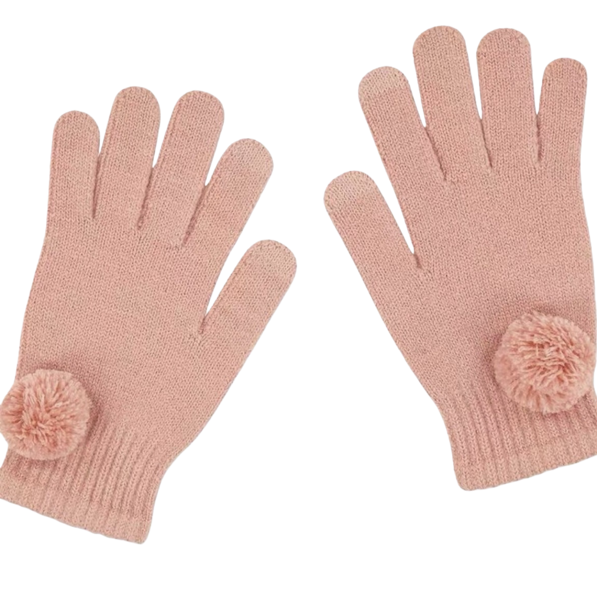 Pink woolen gloves, warm and anti-slip, knitted gloves for women in autumn and winter Specification image