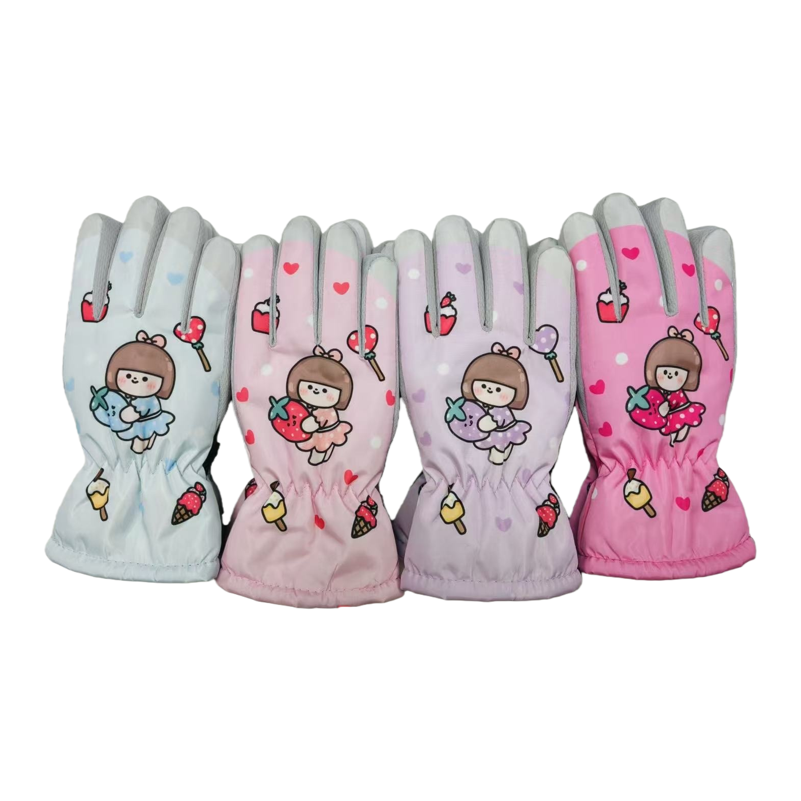 Cartoon pattern warm gloves for both men and women, thickened and anti-slip, winter hand protection 121207387 Item Picture