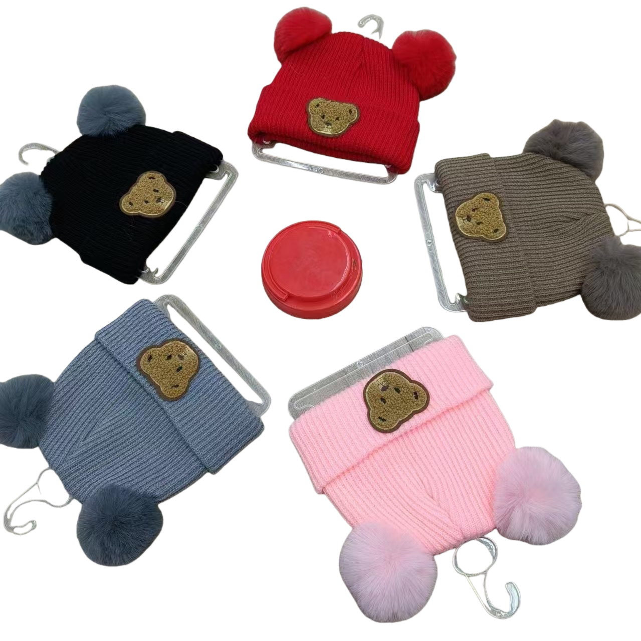 Gorro bonito invierno caliente de punto peluche sombrero para niñas universal Item Picture