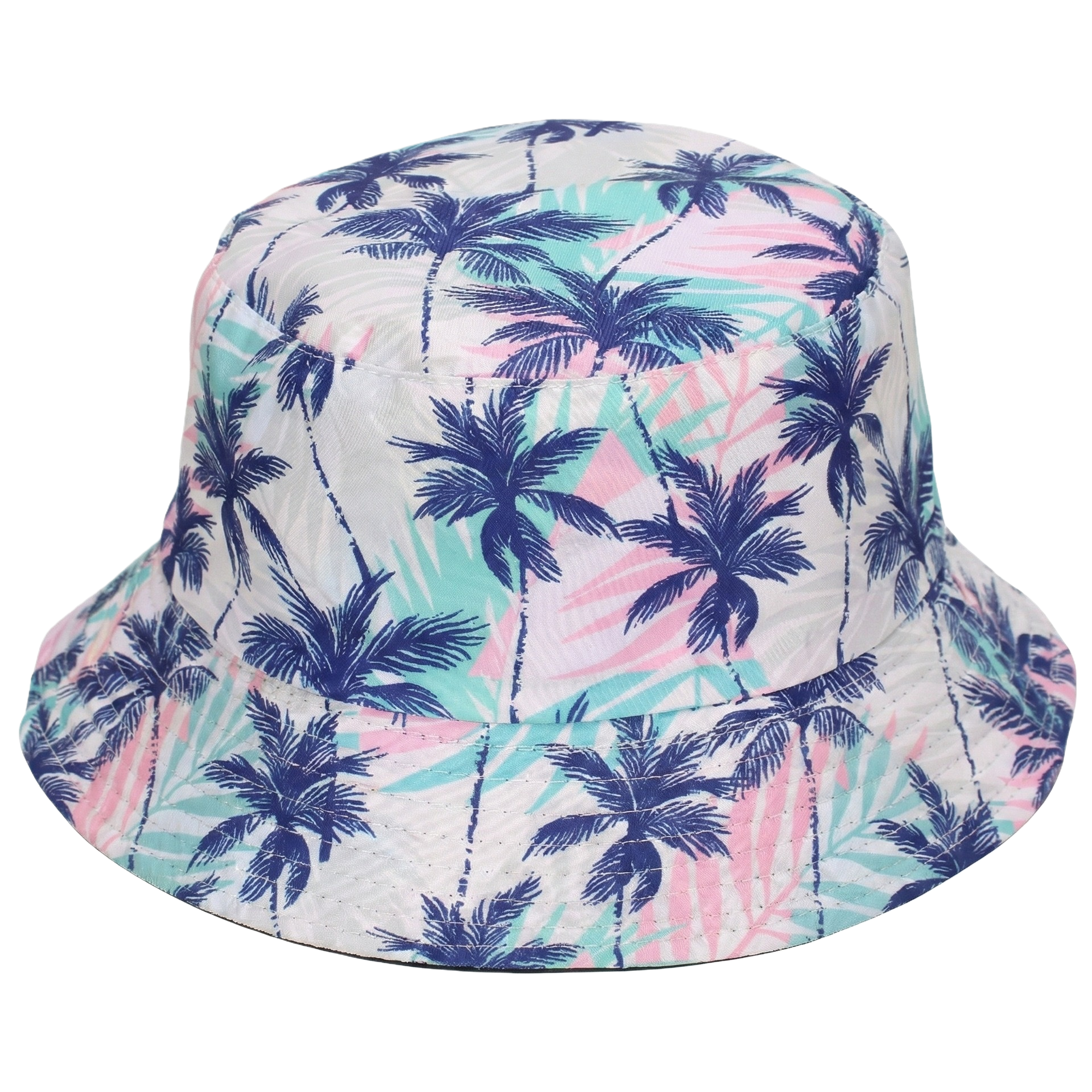 Tropical palm pattern sombrero de pescador protector solar sombreado plegable verano hombre mujer universal Item Picture