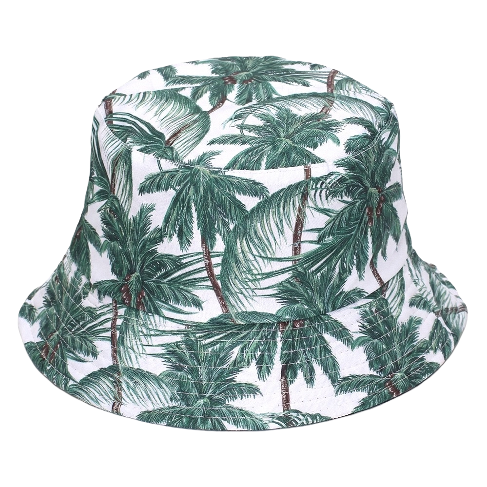 Tropical palm tree pattern fisherman's hat, sun protection, foldable, suitable for men and women in summer. 141440244 Item Picture