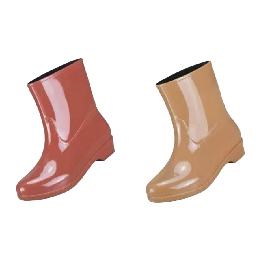 Red khaki rain boots, waterproof and anti-slip, long rain boots for women, spring and autumn new style Item Picture