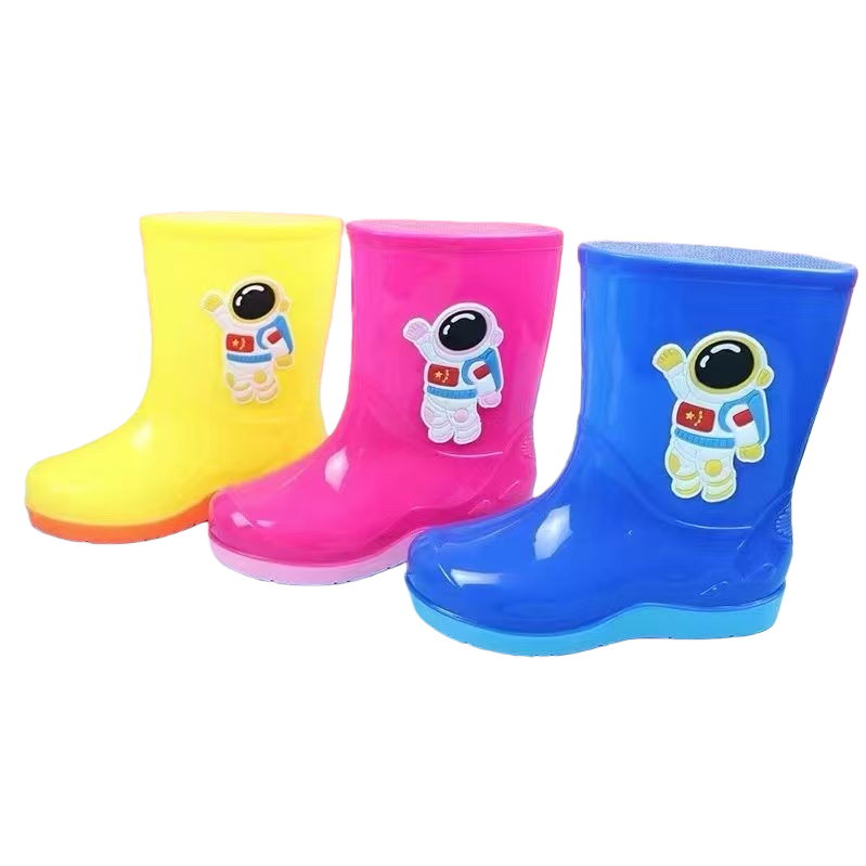 Colorful children's rain boots, waterproof and anti-slip, thickened outdoor shoes for rainy days, size 16-24 Item Picture