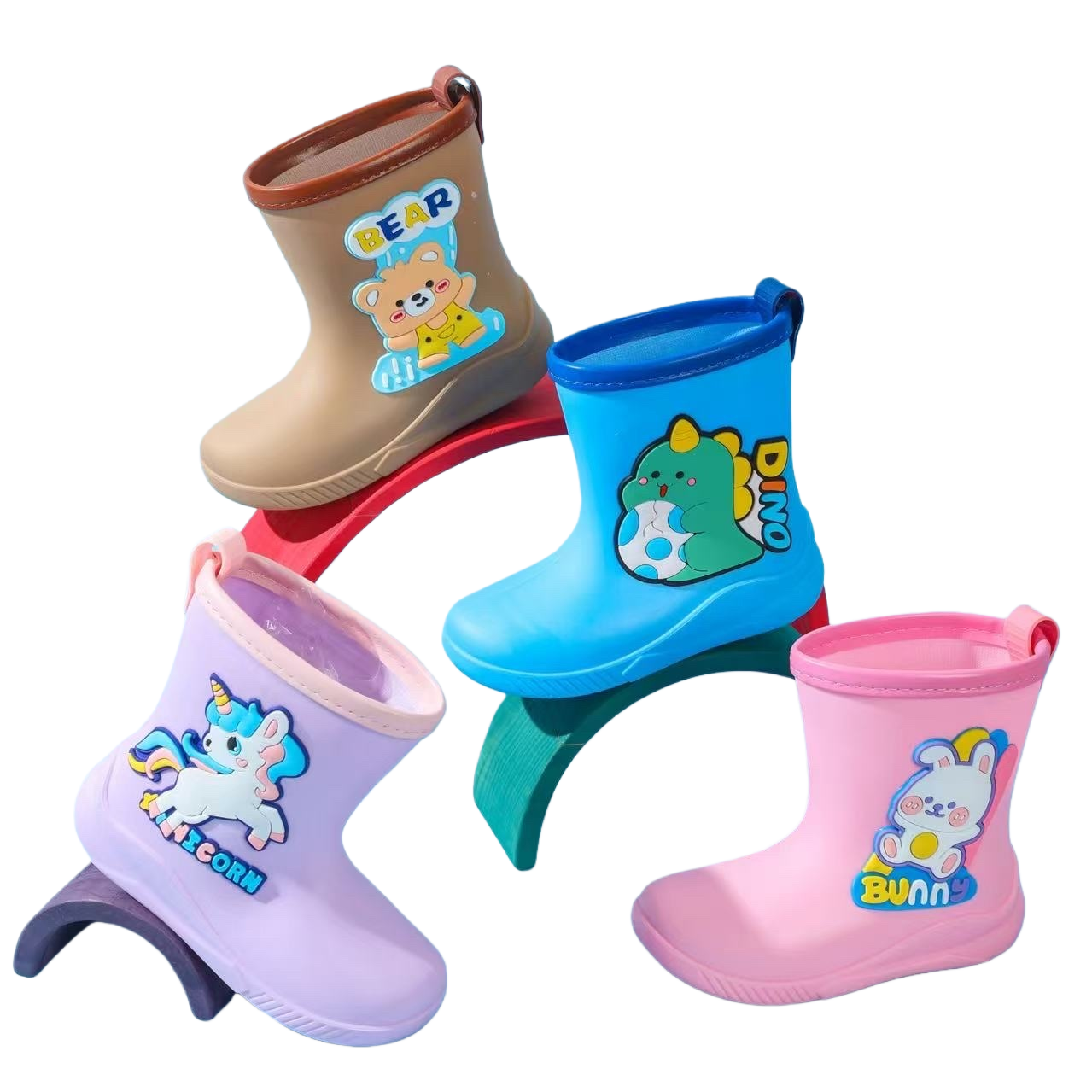 Cartoon pattern children's rain boots are waterproof, anti-slip, comfortable and breathable, suitable for children aged 3 to 12 Item Picture
