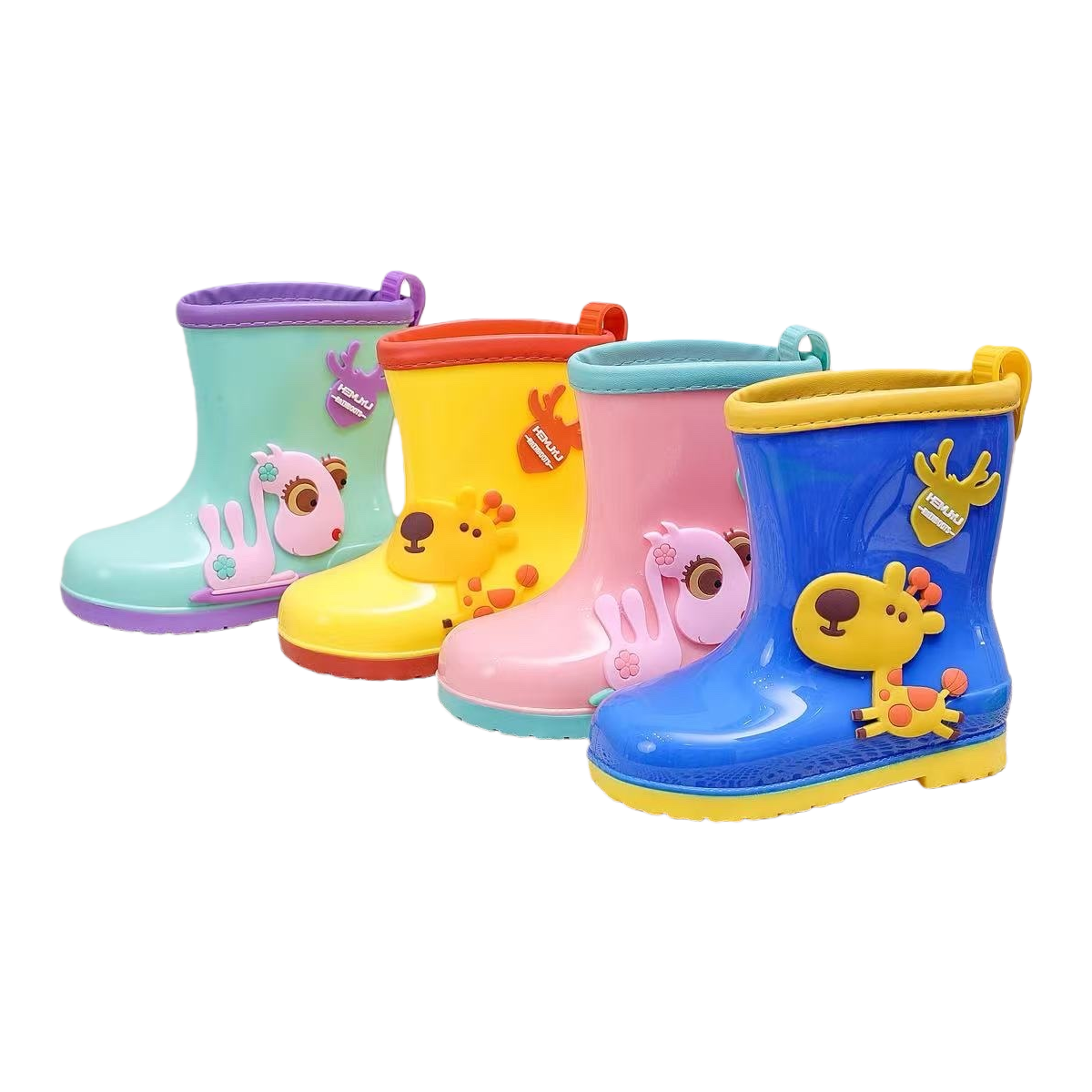 Colorful cartoon children's rain boots are waterproof, anti-slip, thickened and warm, specially designed for spring, autumn and rainy days Item Picture