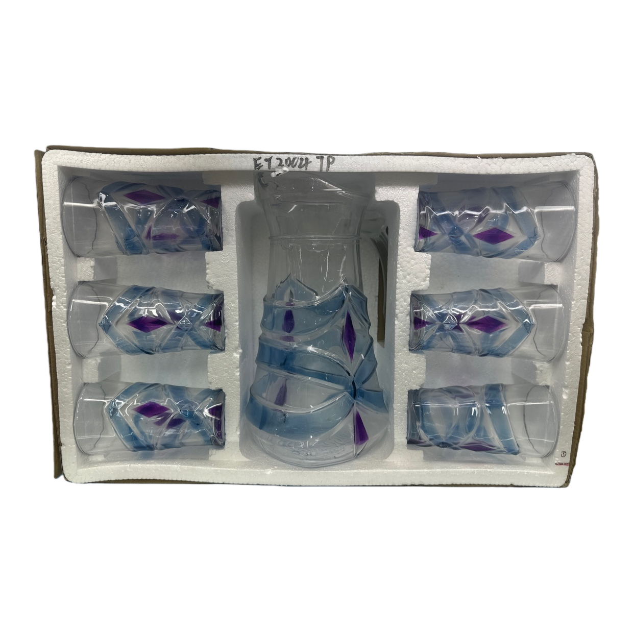 A Nordic-style glass cup set of 6 pieces, featuring high borosilicate heat-resistant and explosion-proof transparent water cups Item Picture