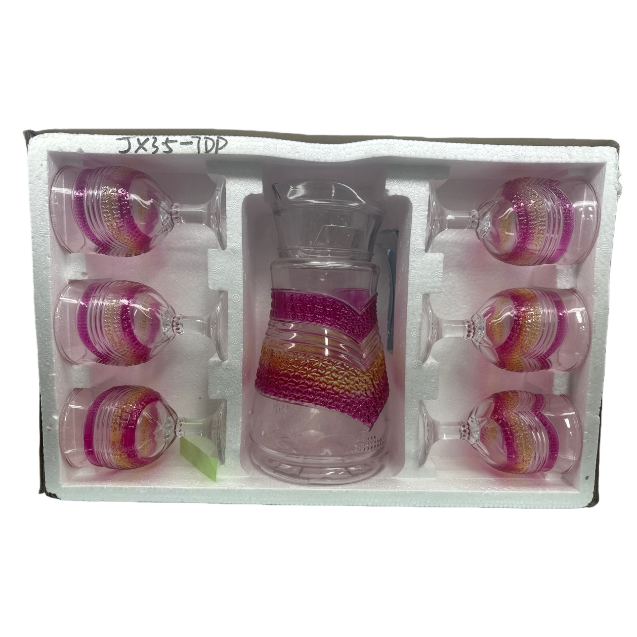 Glassware set, wine glass and water bottle, household heat-resistant high borosilicate glass Item Picture