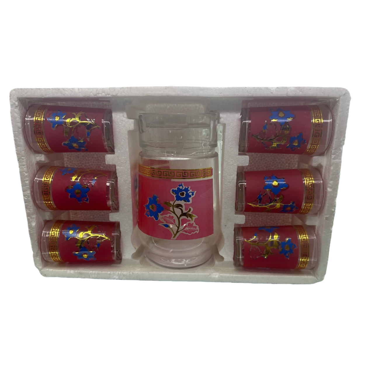 This glass cup set contains 6 pieces of high borosilicate heat-resistant transparent water cups for home and office use Item Picture