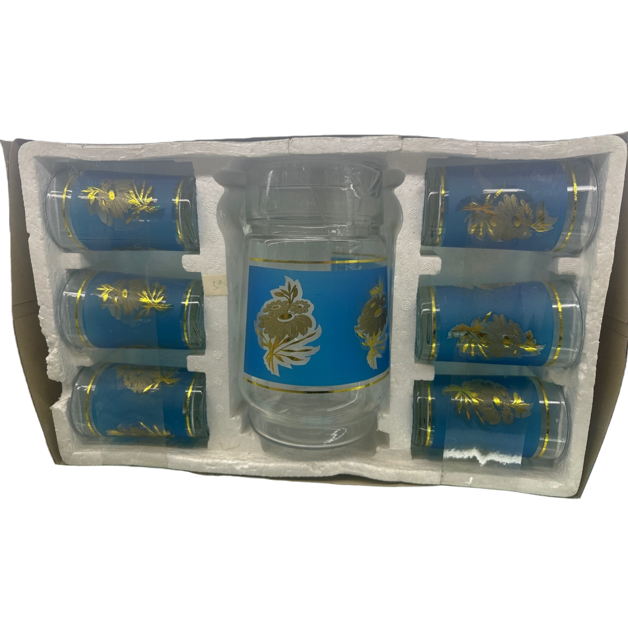 This glass cup set contains 6 pieces of high borosilicate heat-resistant and explosion-proof transparent water cups for home and office use Item Picture