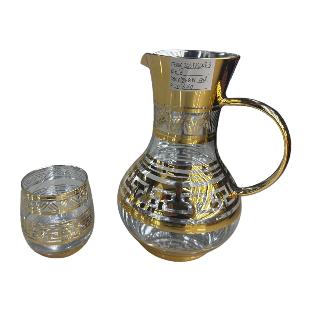 Glass water bottle and cup set, heat-resistant high borosilicate teapot with cup gift box Item Picture
