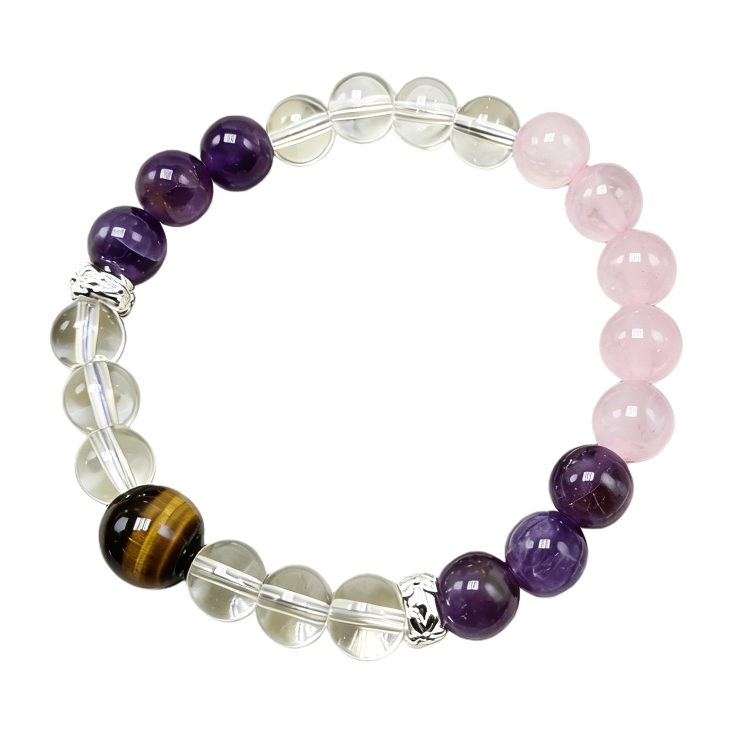 A light luxury amethyst bracelet with a single ring for women, paired with white glass, is a unique and versatile accessory Item Picture