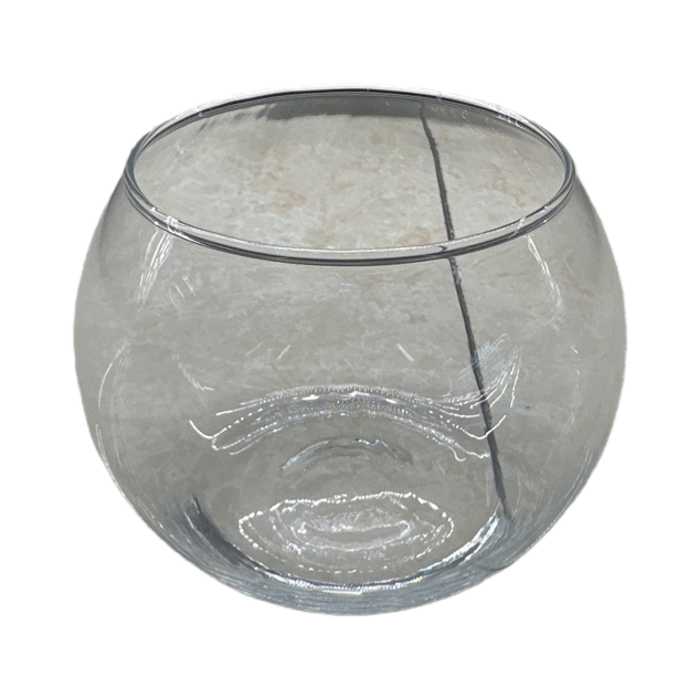 Transparent glass container fish tank, household circular hydroponic fish ornamental vessel Item Picture