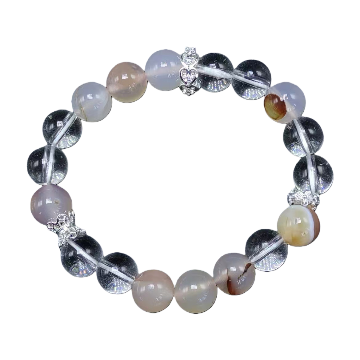 A fashionable and light luxury wrist accessory with a white glass and agate design for ladies Item Picture