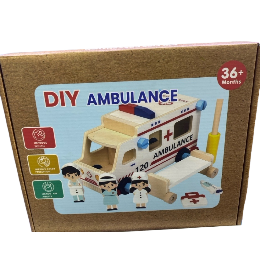 DIY ambulance toy, children's educational assembly model, hand-assembled toy Item Picture