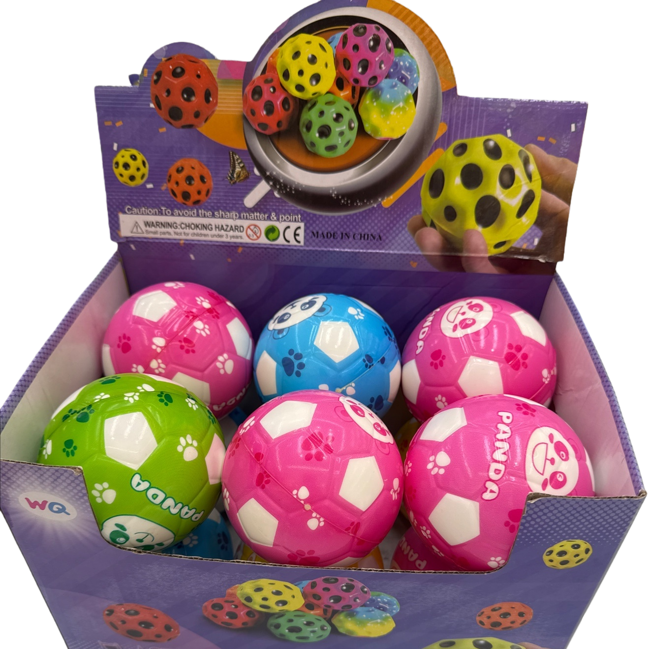 A football with colorful panda patterns Item Picture