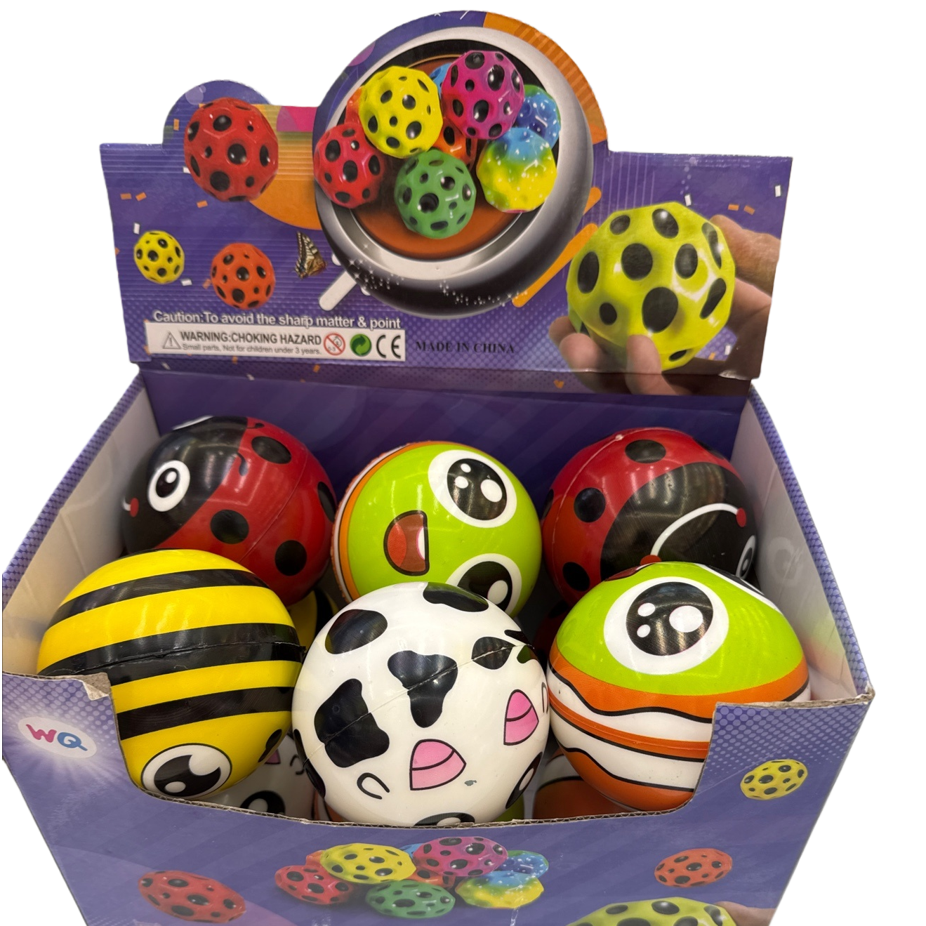 The colorful animal pattern bouncy ball is a children's educational toy that is soft, anti-slip and has good resilience Item Picture