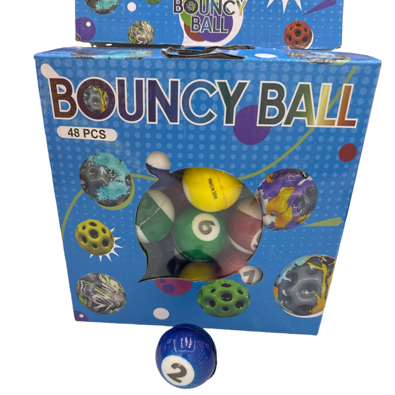 Colorful bouncy ball set with packaging box, children's educational and stress-relieving toys, sports training assistance Item Picture